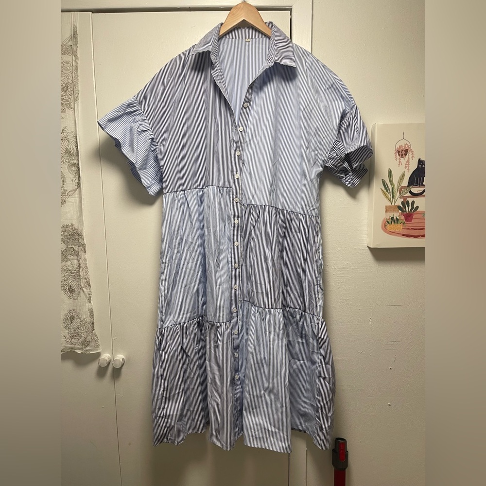 Shein Dress blue stripes size L